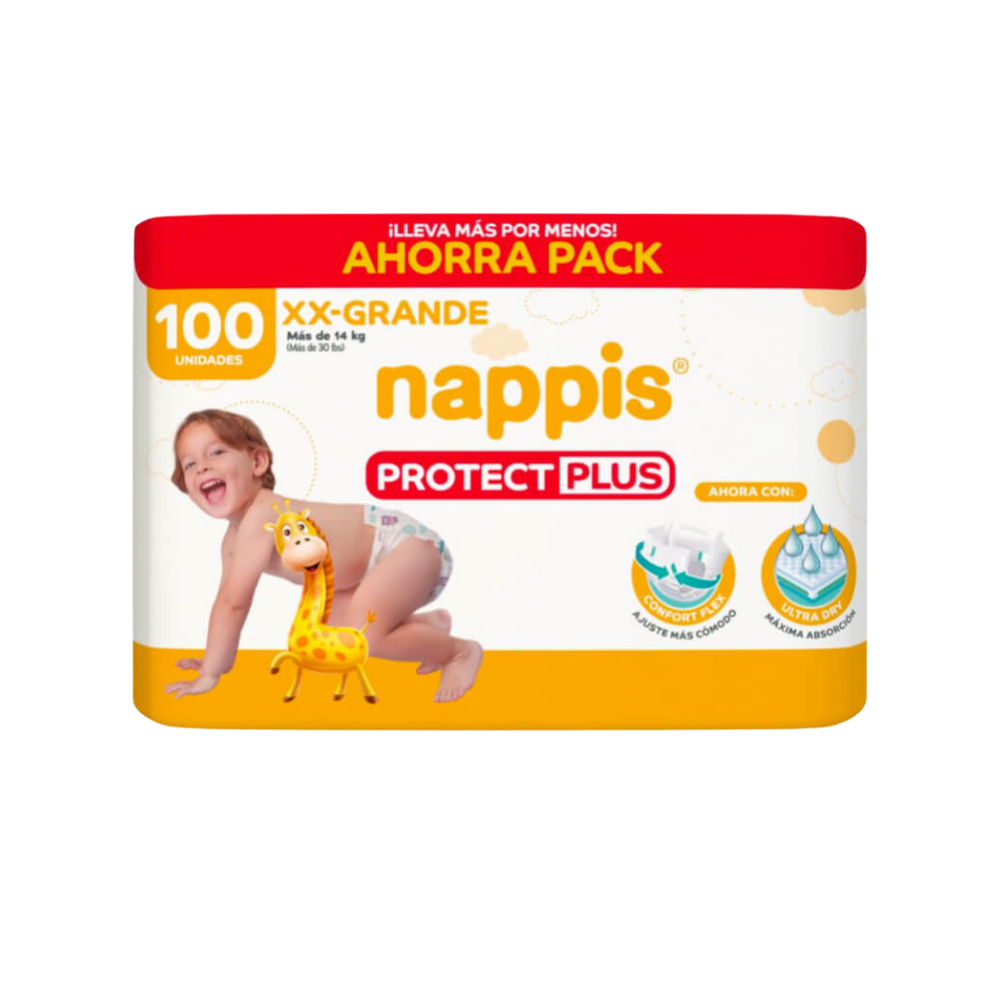 Pañales Nappis Protect Plus XX-Grande x100