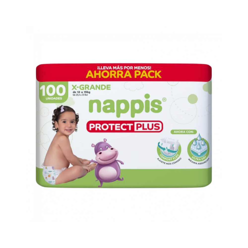 Pañales Nappis Protect Plus X-Grande x100