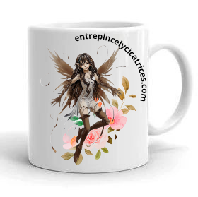 Taza personalizada entre pincel y cicatrices