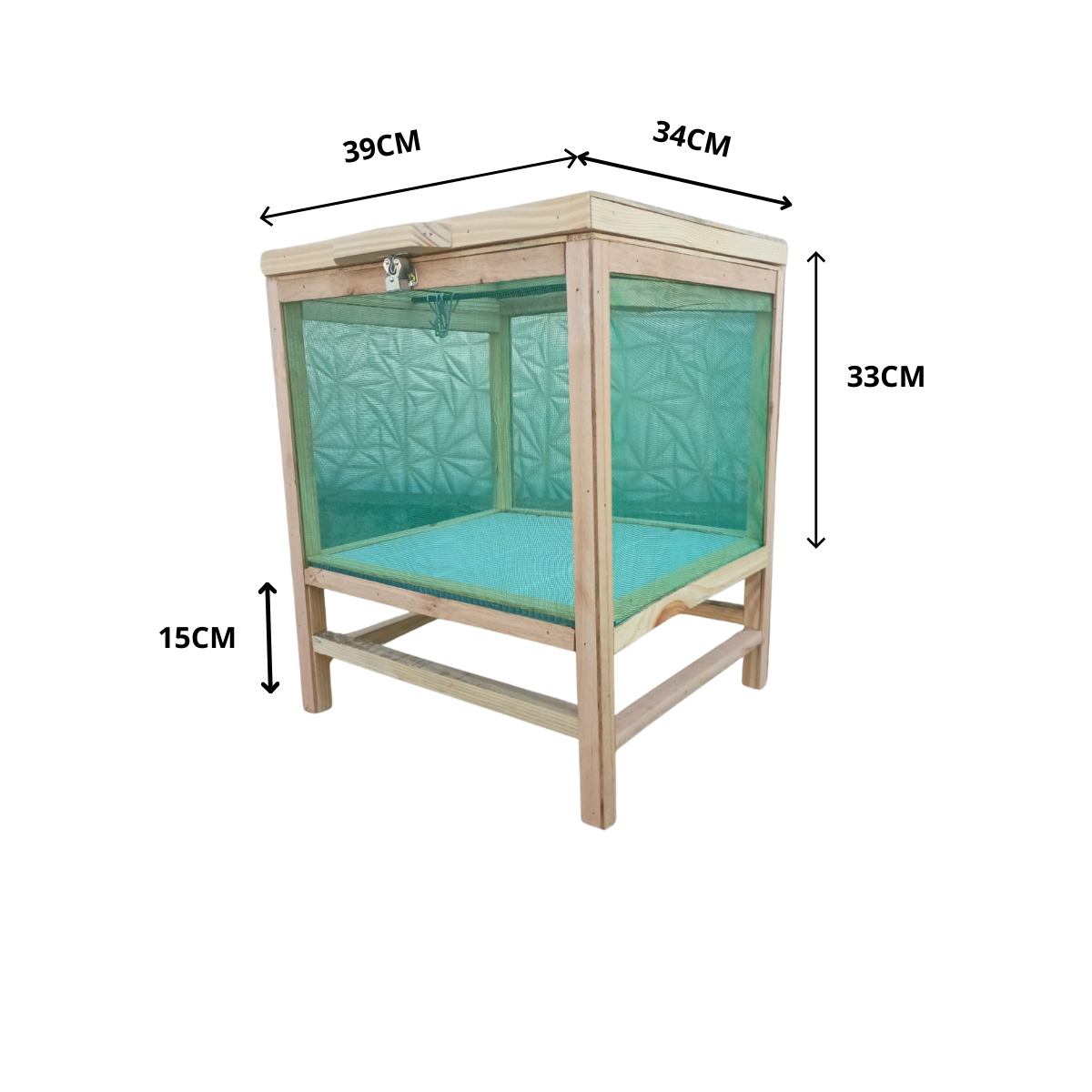 Secador de Carne 48cm Madeira Tela dupla com ganchos