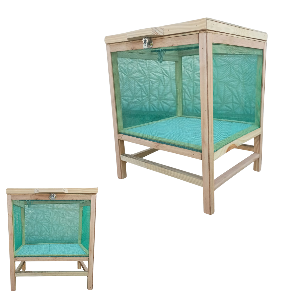 Secador de Carne 48cm Madeira Tela dupla com ganchos