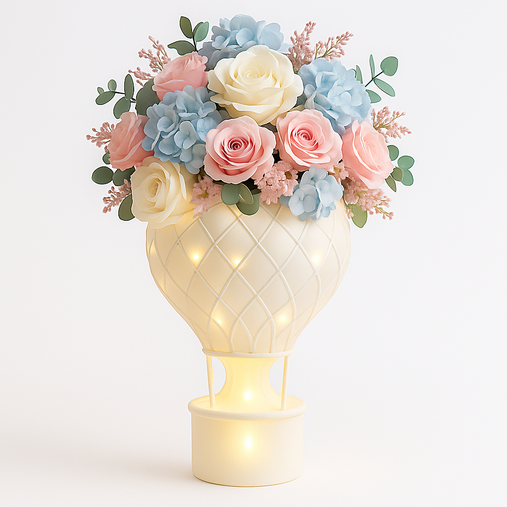 “Celestial Glow” – Hot Air Balloon Inspired Vase