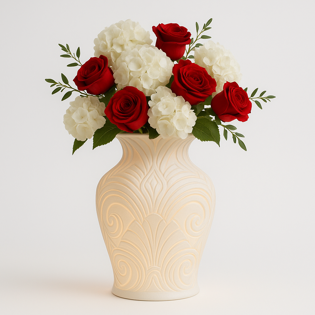 “Scarlet Promise” – LED Glow Wedding Vase