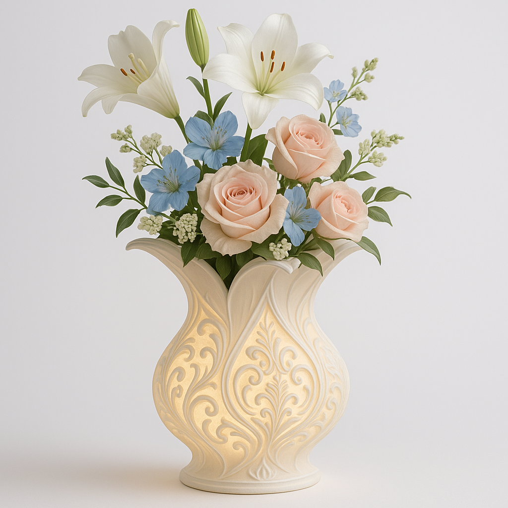 “Heavenly Bloom” – LED Glow Wedding Vase