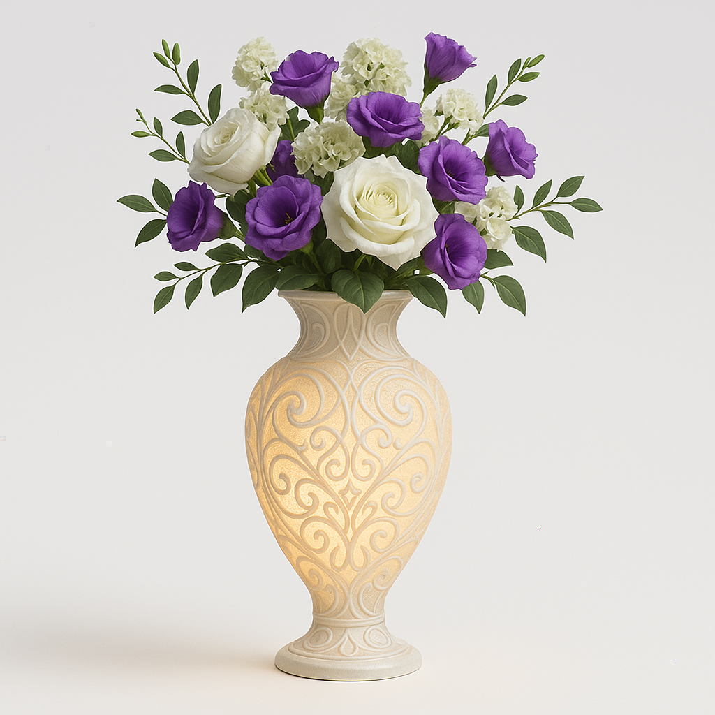 “Amethyst Kiss” – LED Glow Wedding Vase