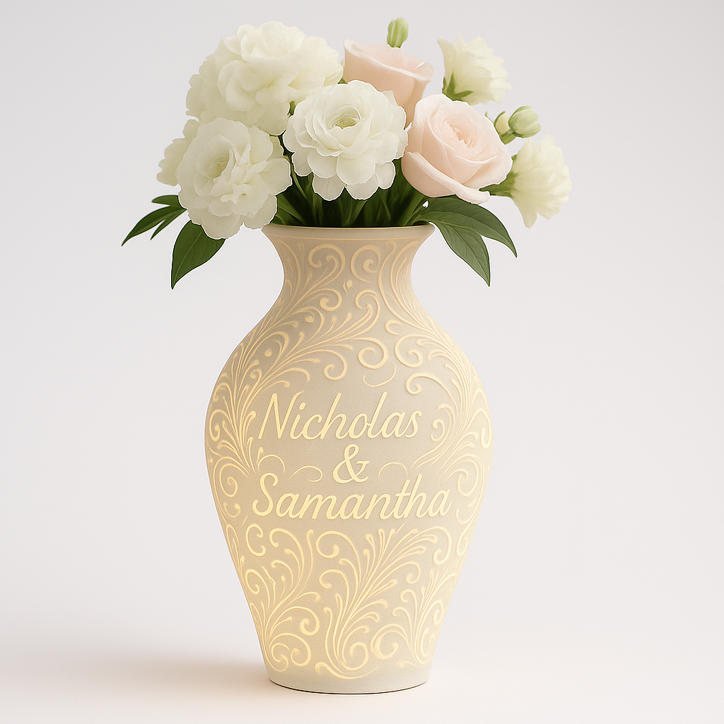 “Forever Yours” – Custom Name Glow Vase