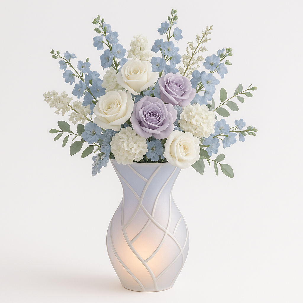 “Moonlit Lavender” – LED Glow Wedding Vase