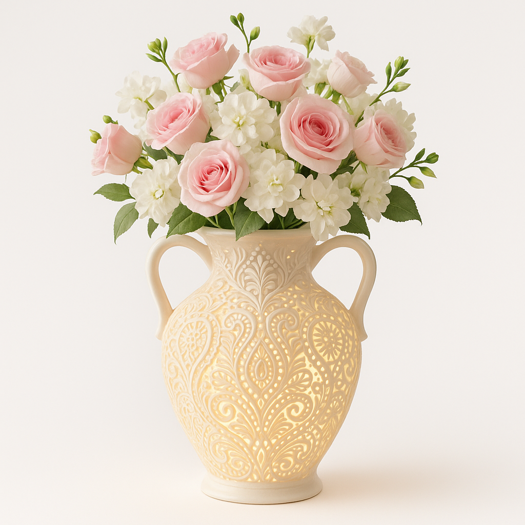 “Timeless Grace” – LED Glow Wedding Vase