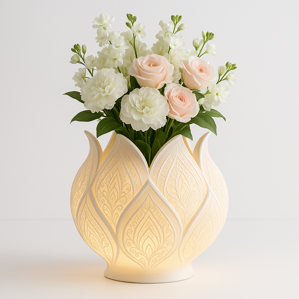 “Petals of Grace” – LED Glow Wedding Vase