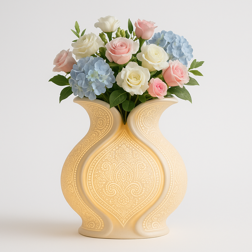 “Blushing Garden” – LED Glow Wedding Vase