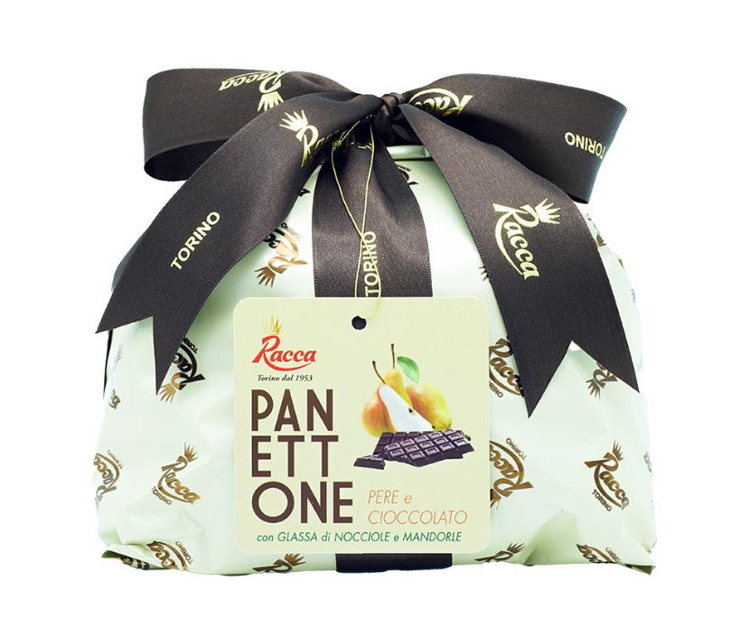 Panettone Pere e Cioccolato 750g con incarto Racca