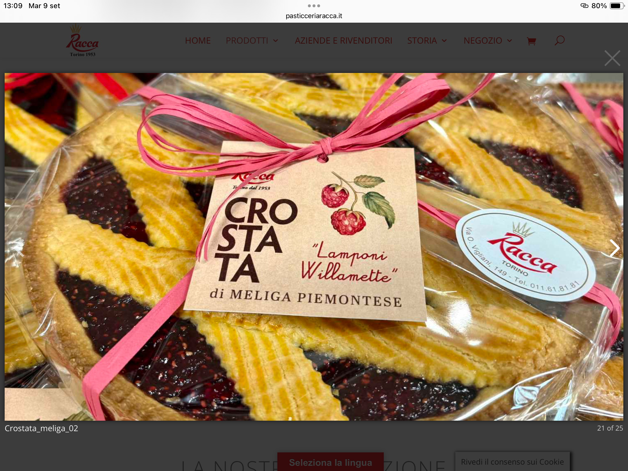 crostata di lamponi Racca