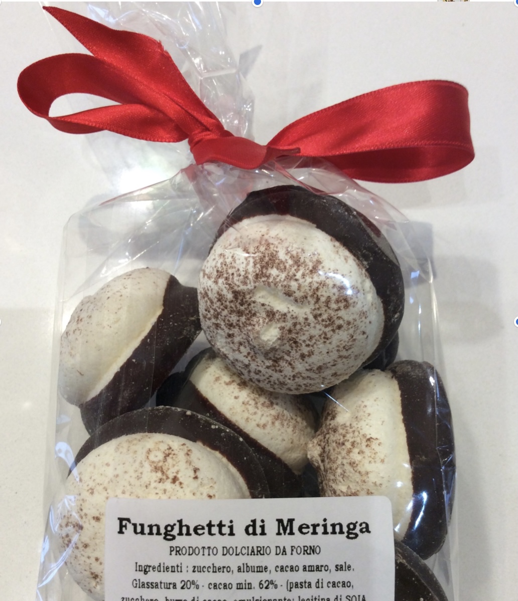 funghetti di meringa al cioccolato   150g 