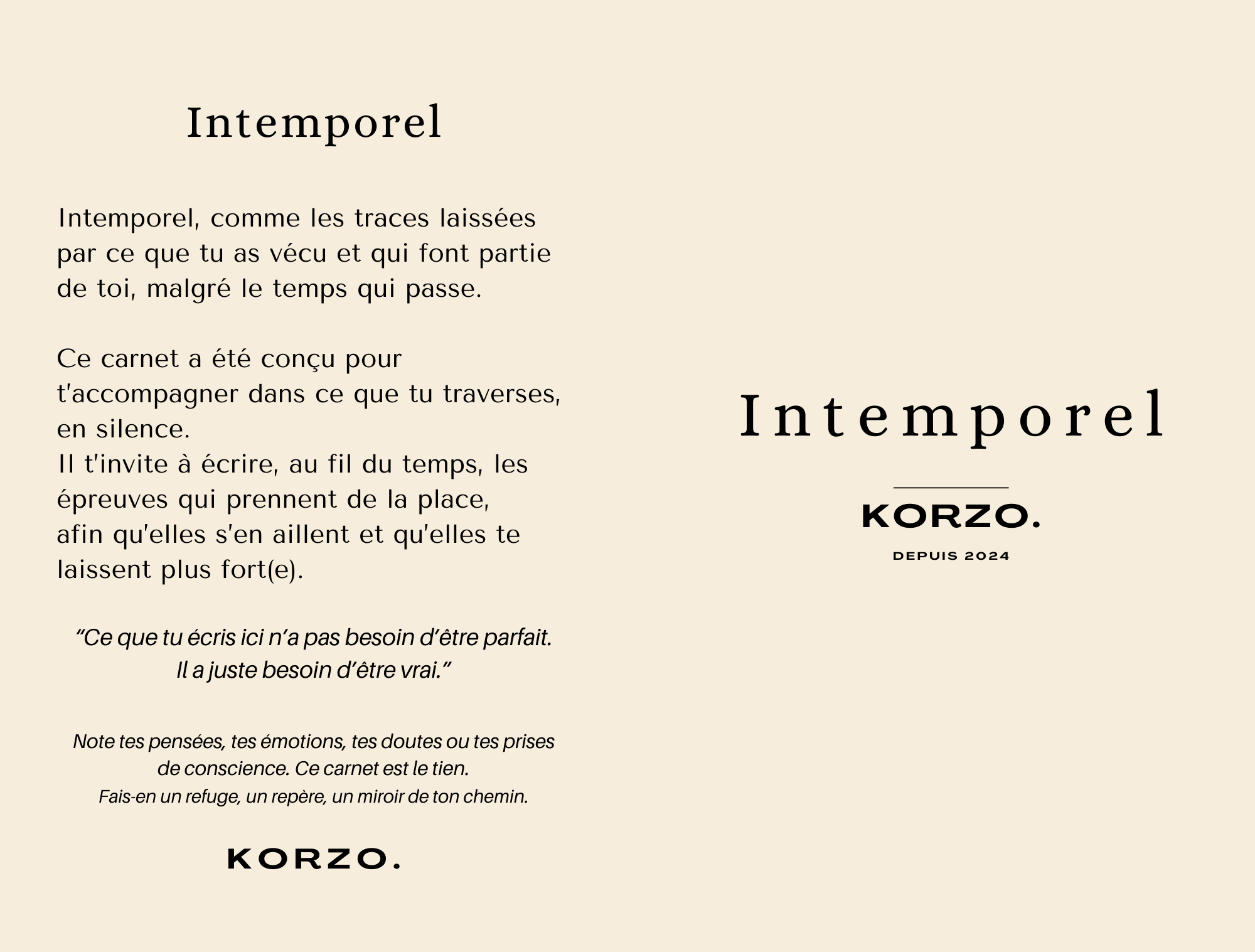 Carnet "Intemporel"