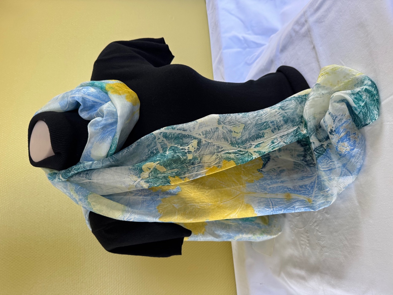 100% zijden sjaal met ecoprint