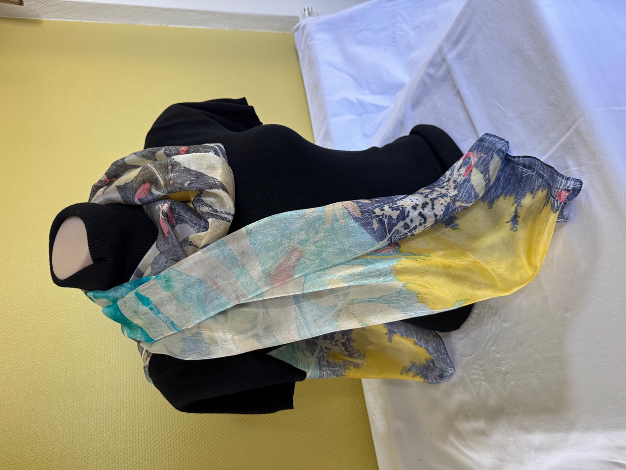 100% zijden sjaal met ecoprint