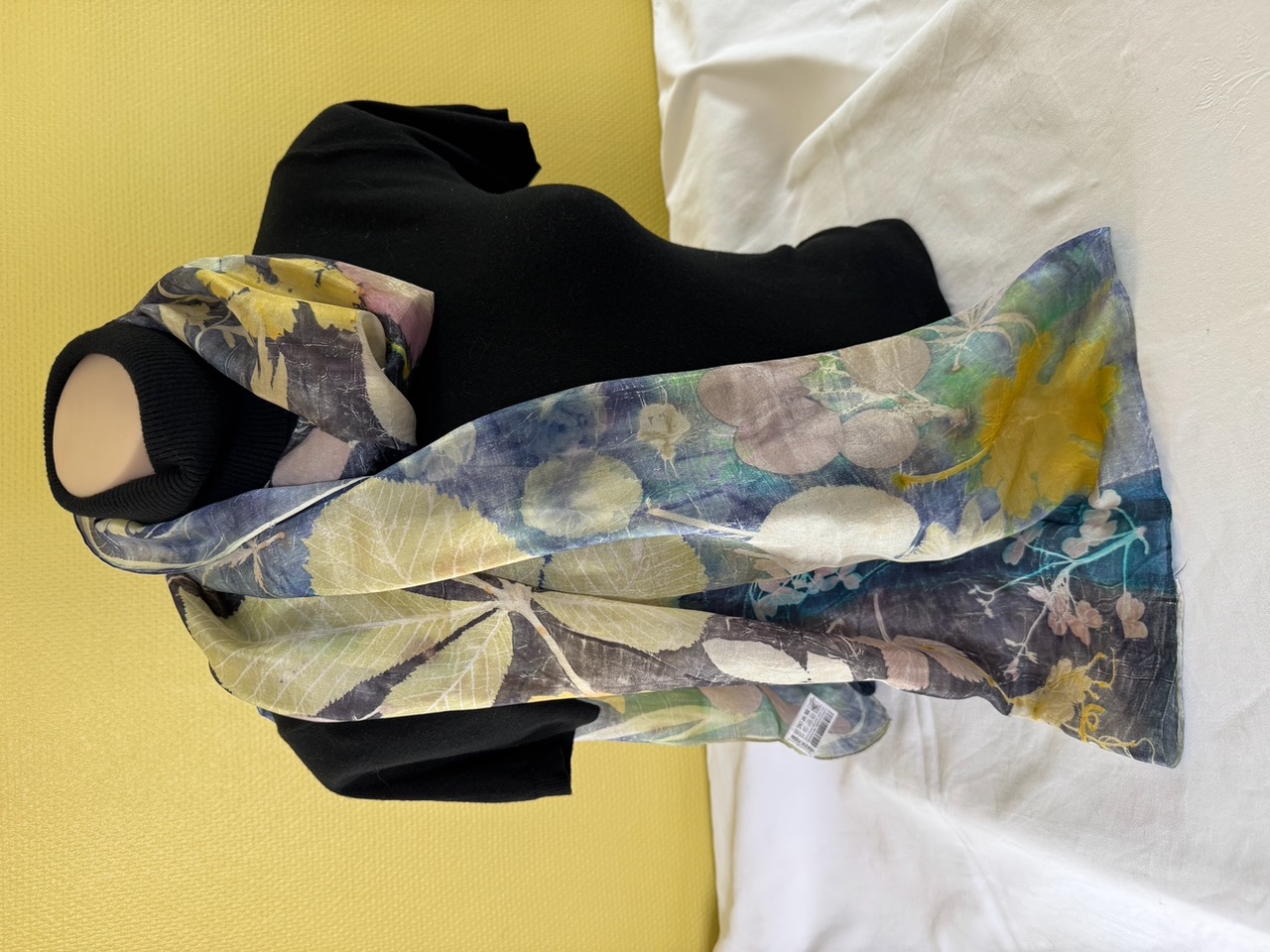 100% zijden sjaal met ecoprint