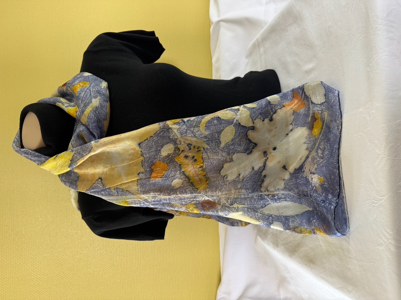 100% zijden sjaal met ecoprint