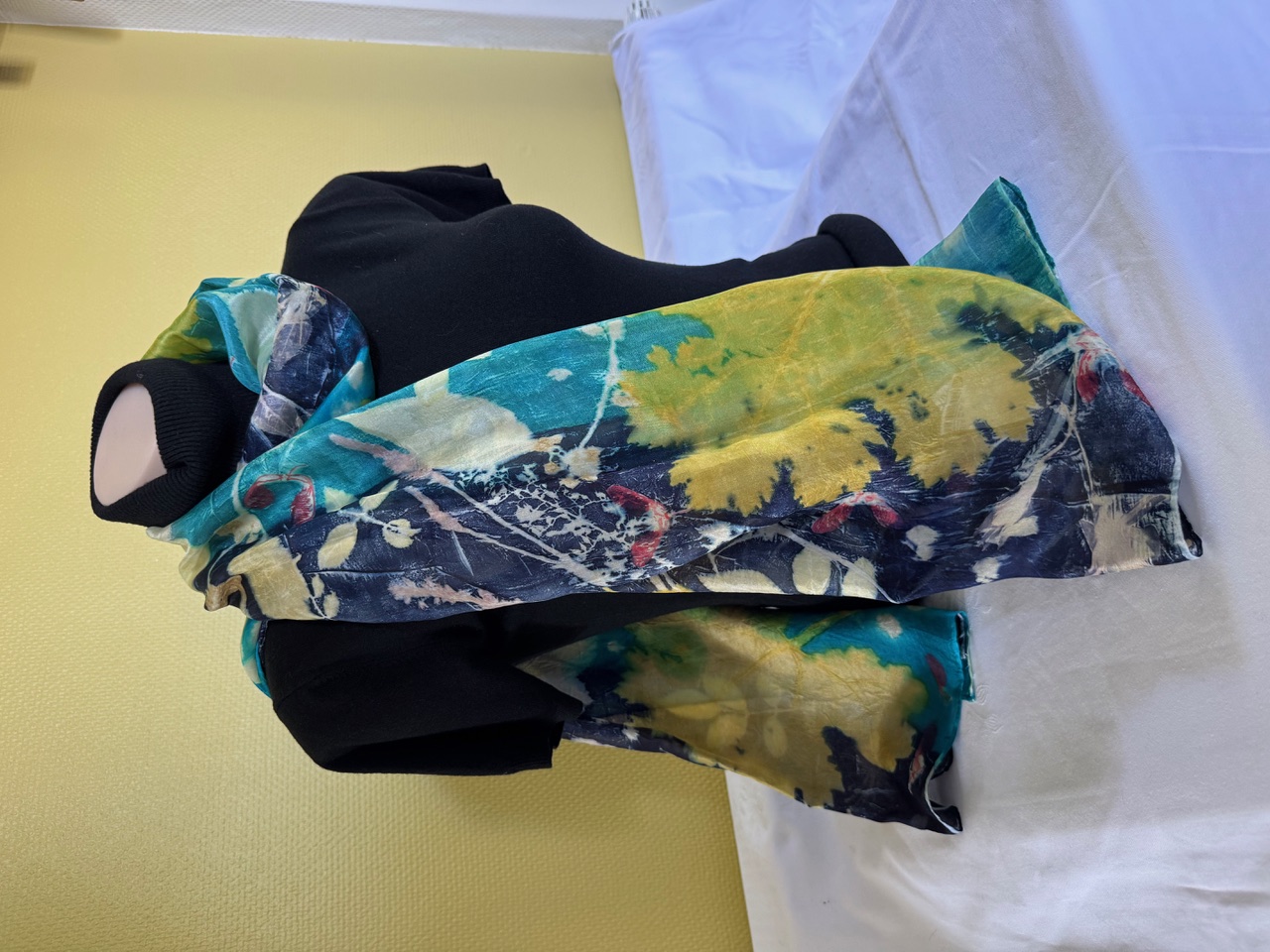 100% zijden sjaal met ecoprint