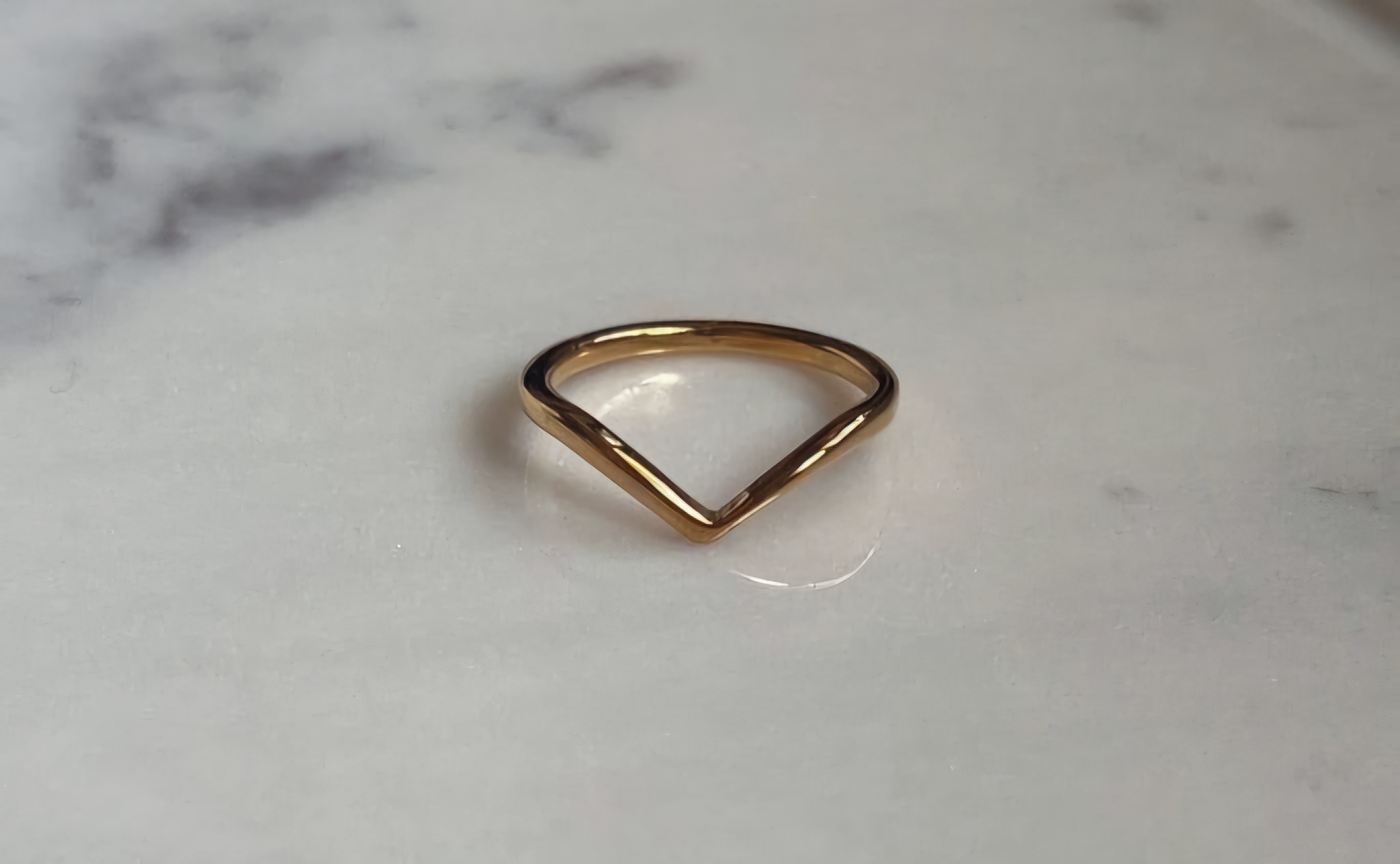 Gold Chevron V Ring