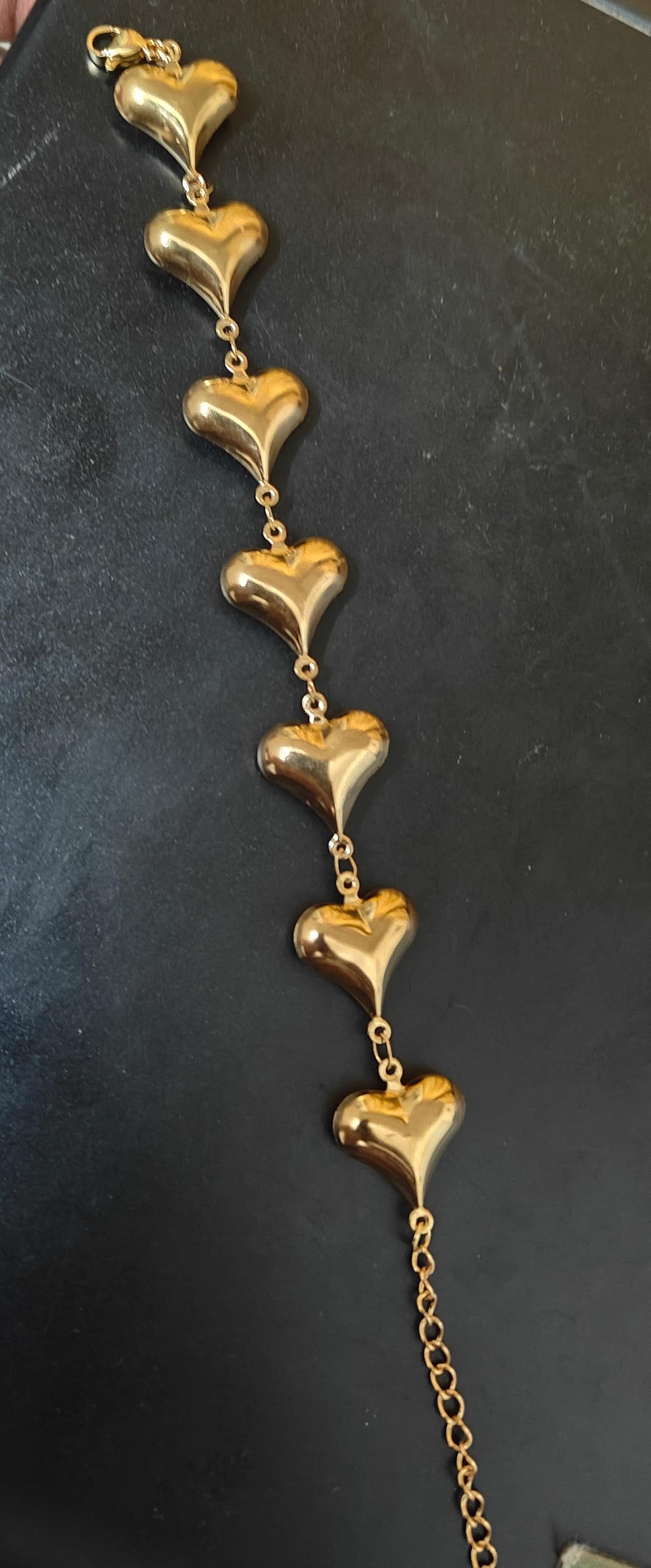 Gold Heart Charm Bracelet