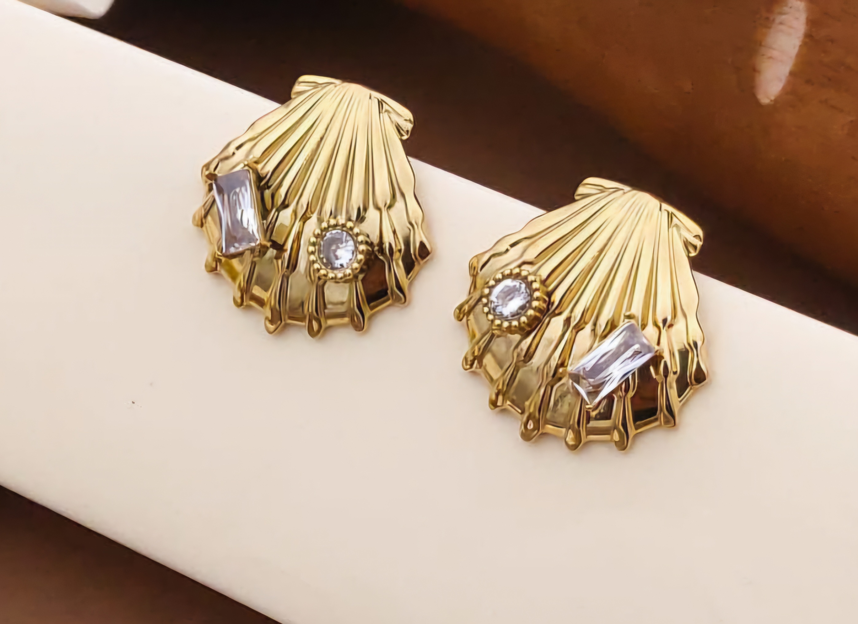 Gold Shell Earrings