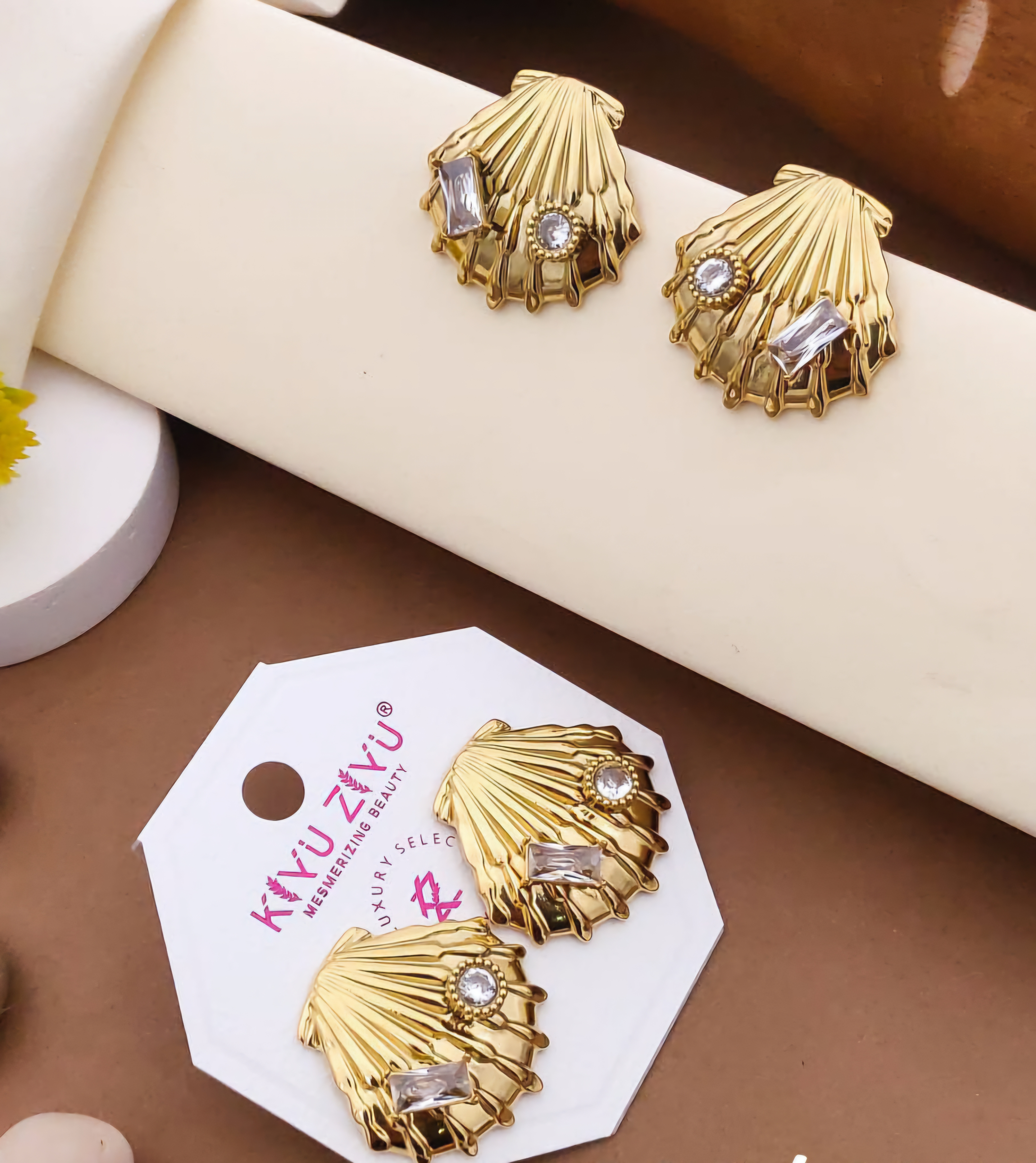 Gold Shell Earrings