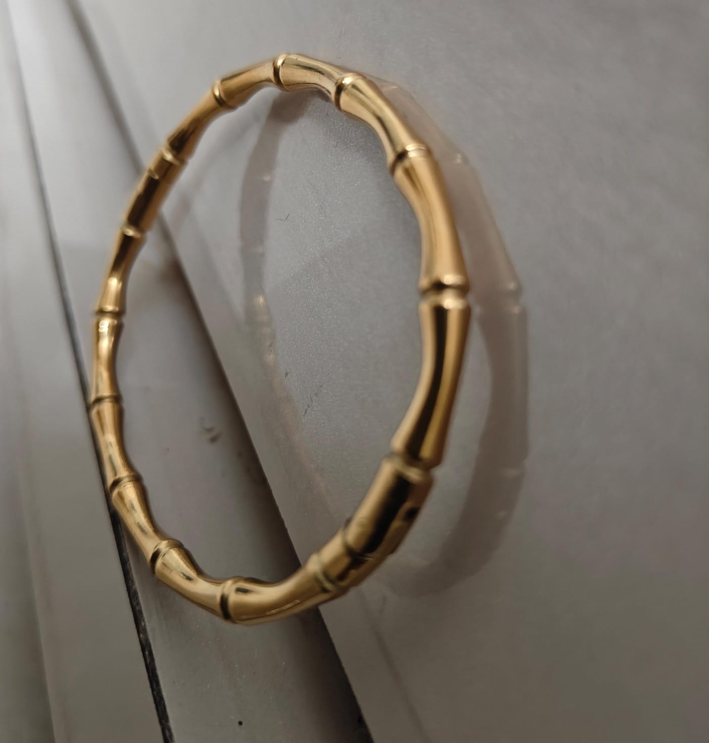 Gold Bamboo-Style Bangle