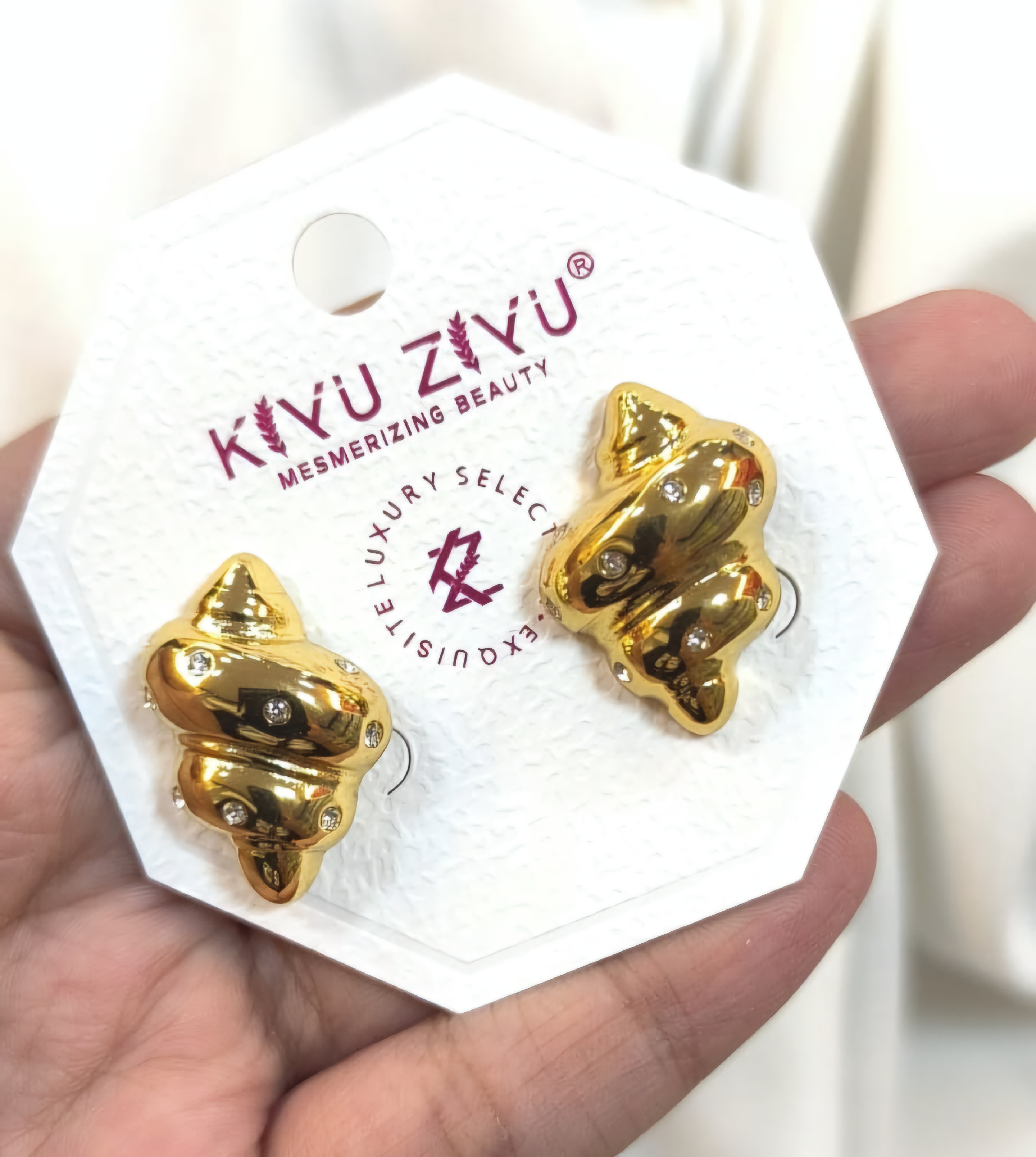 Gold-Tone Stainless Steel Earrings