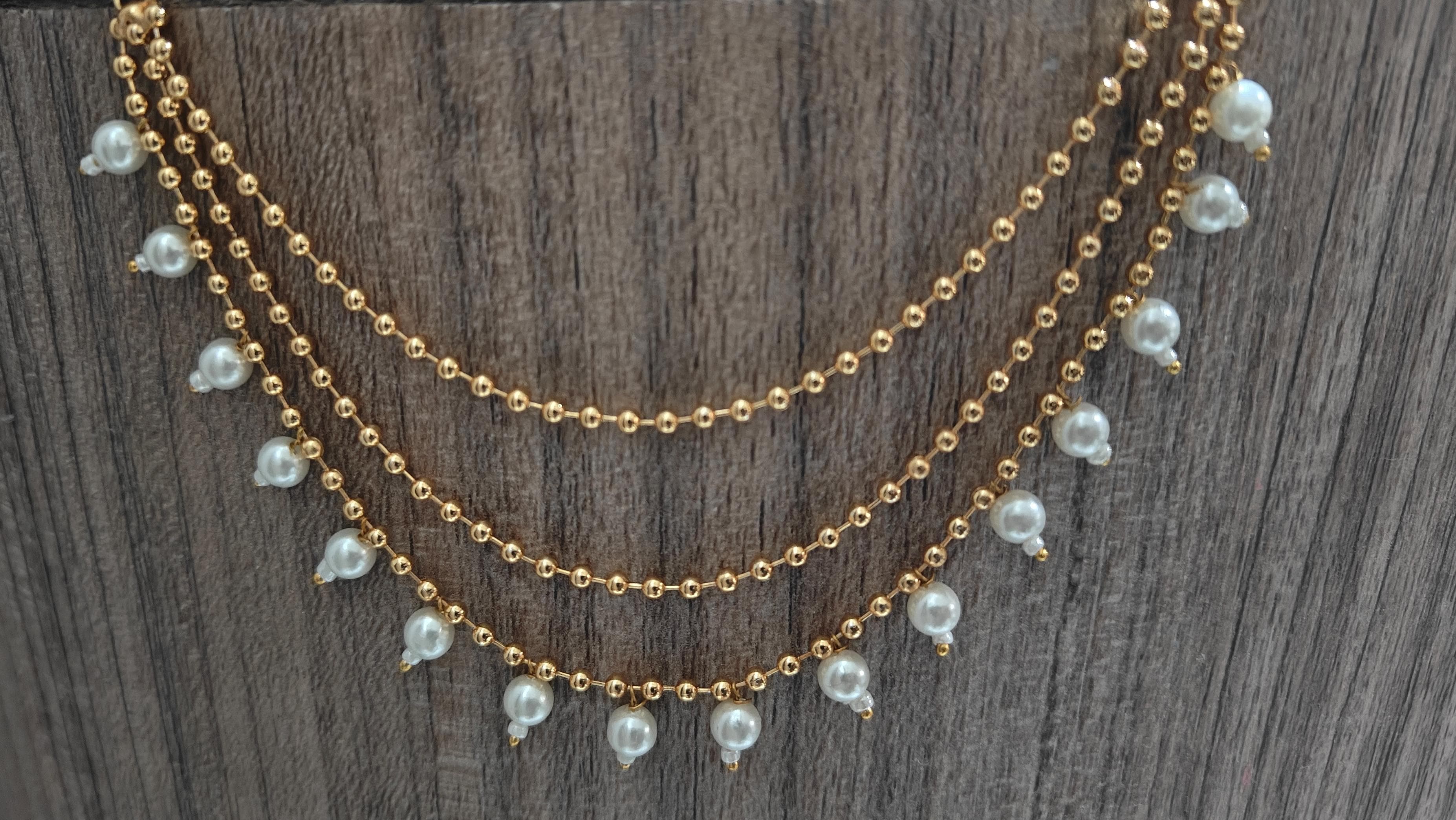 Gold Beaded Pearl Kanchan 