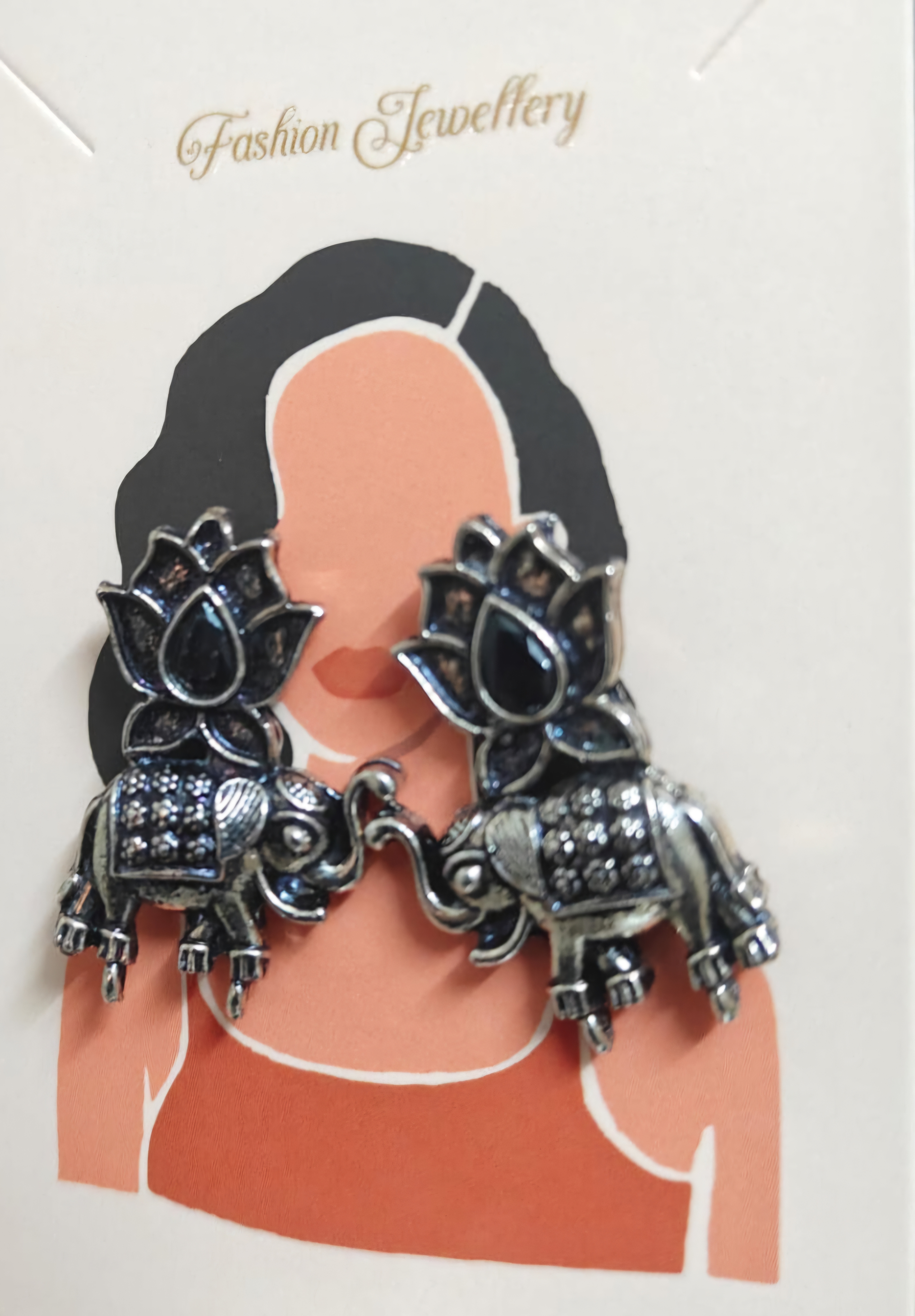 Silver Elephant Fashion Earrings