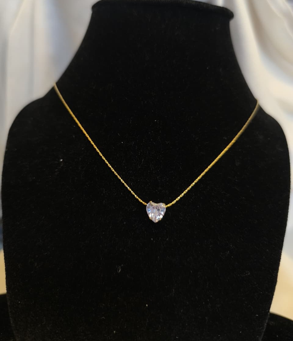 Heart-Shaped Crystal Pendant Necklace