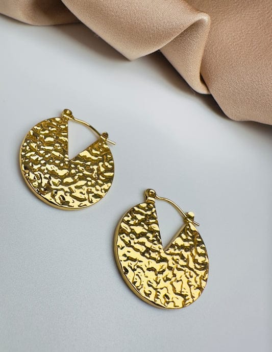 Textured Gold Hoop Earrings
