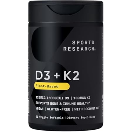 Sports Research D3 + K2 Plant-Based Supplement
