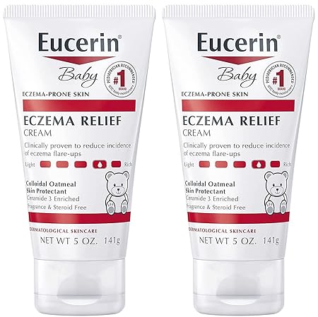 Eucerin Baby Eczema Relief Body Cream - Steroid & Fragrance Free for 3+ Months of Age - 5 oz. Tube (Pack of 2)