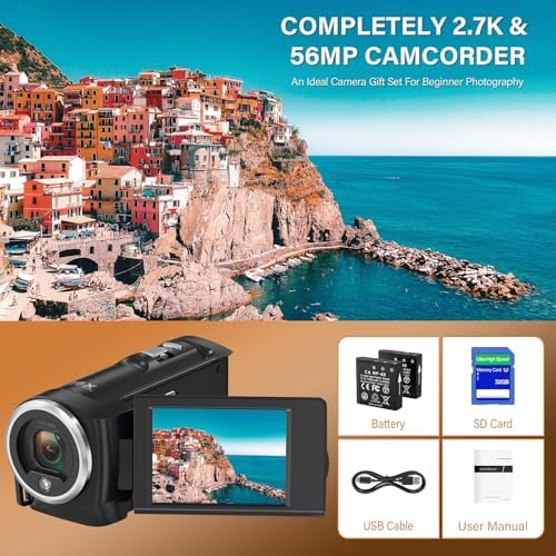 Muitune Camcorder Video Camera QHD 2.7K 56MP