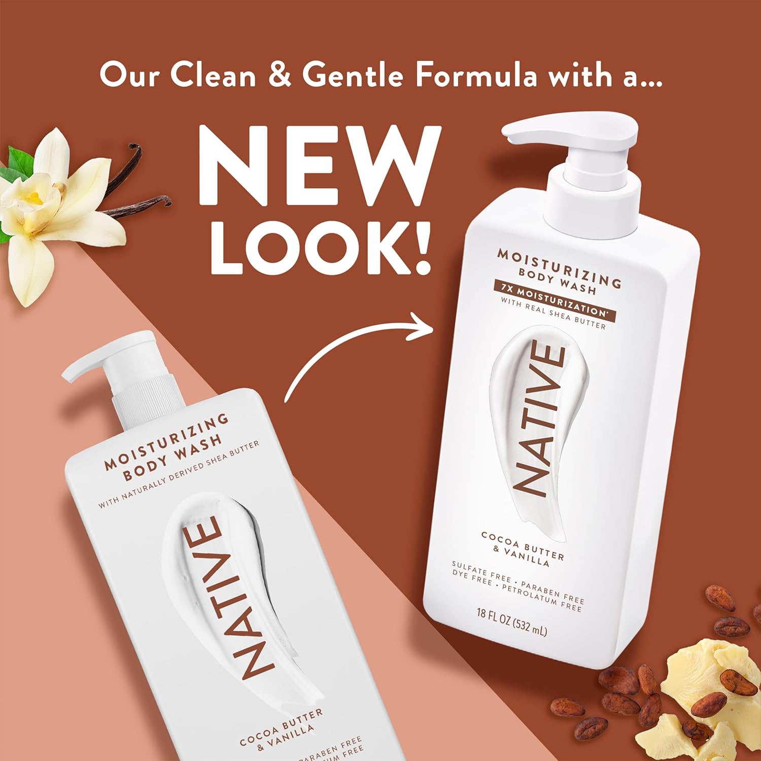 Native Cocoa Butter & Vanilla Moisturizing Body Wash