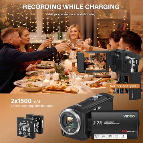 Muitune Camcorder Video Camera QHD 2.7K 56MP