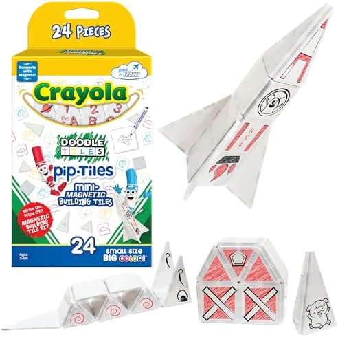 Crayola Doodle Tiles Pip-Tiles Mini Magnetic Building Tiles Set