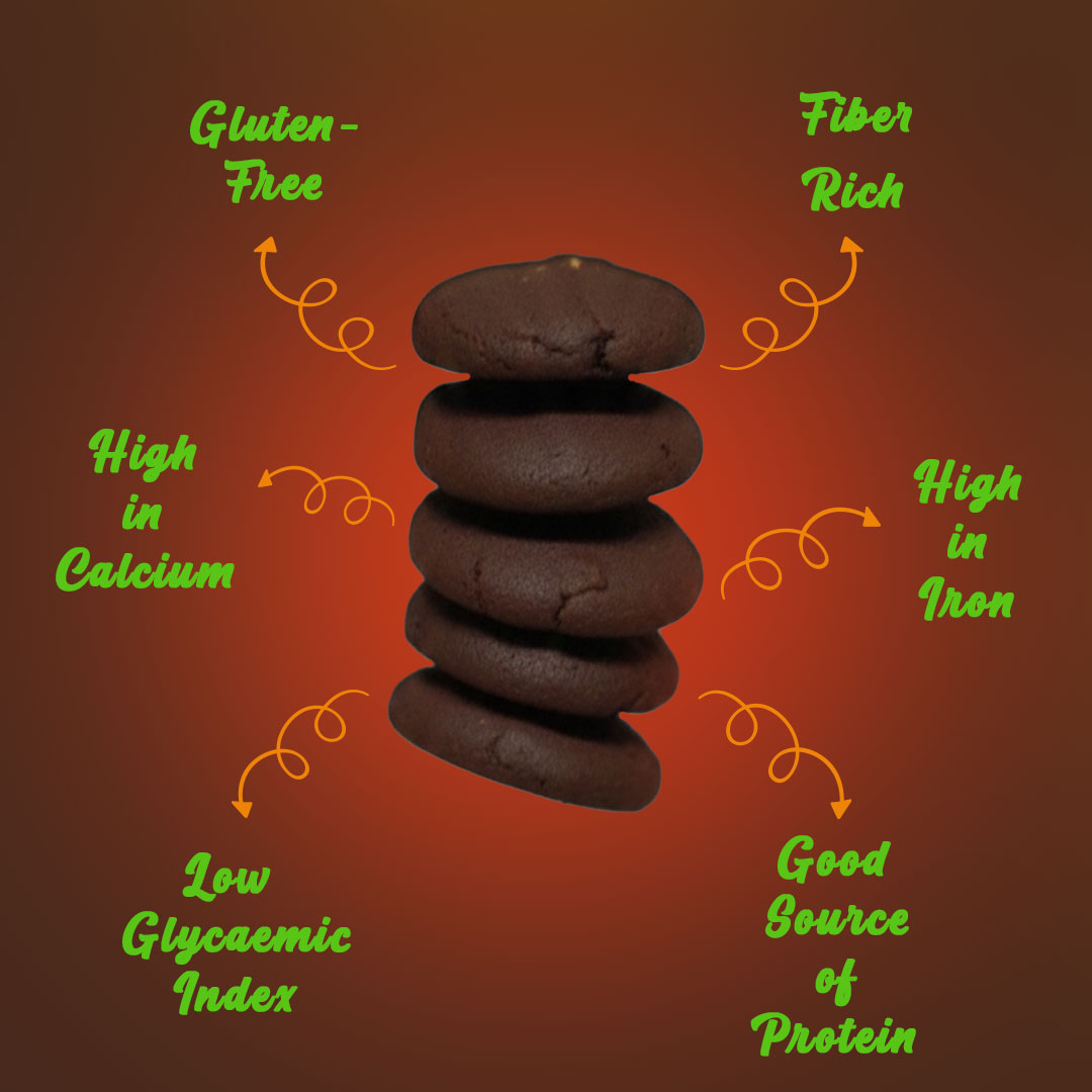 Ragi Chocolate Walnut Cookies (Chocolatey, crunchy & buttery)