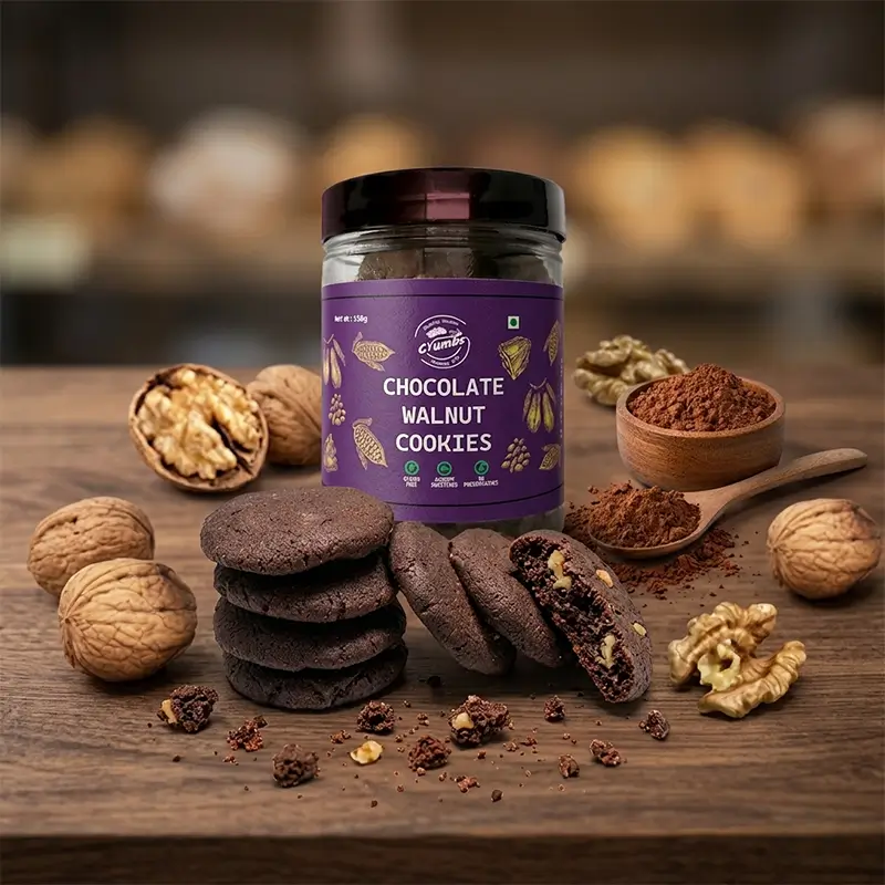 Ragi Chocolate Walnut Cookies (Chocolatey, crunchy & buttery)