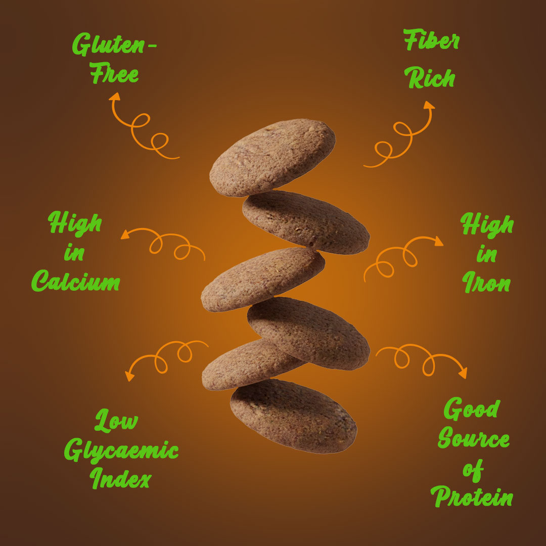 Ragi Spiced Sensation Cookies (Sweet, salty & flavourful)