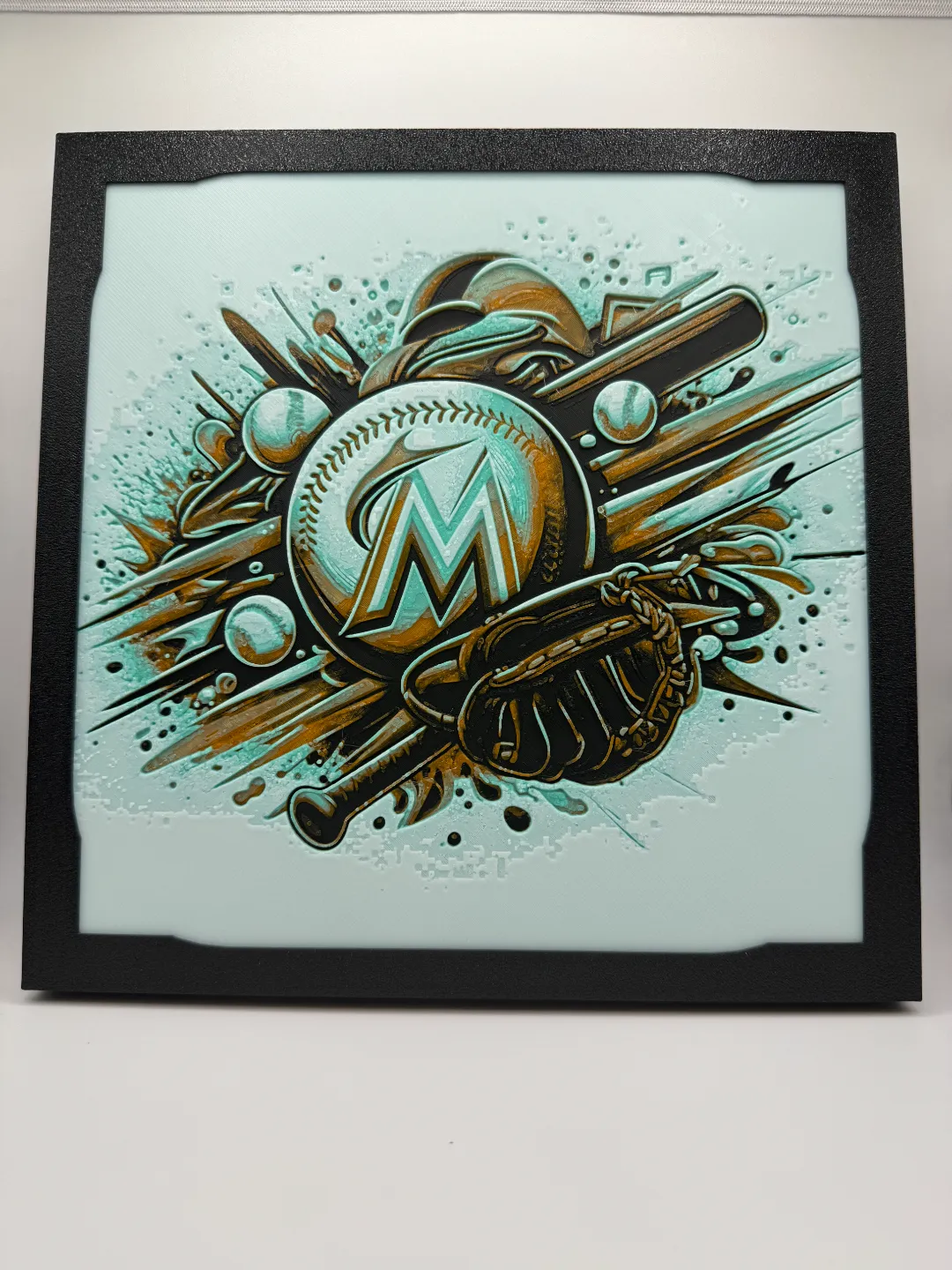 Miami Marlins - MLB Hueforge With Frame