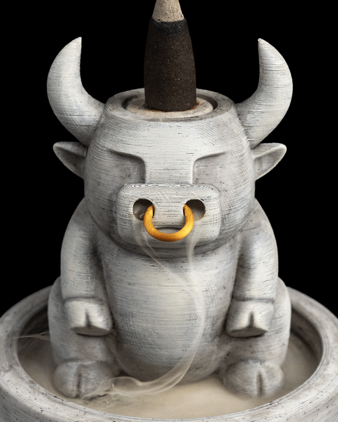 Bull-shaped incense holder