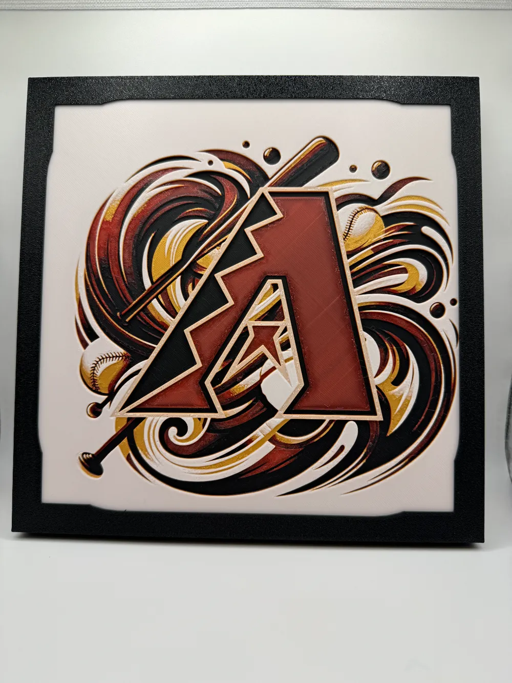 Arizona Diamondbacks MLB Hueforge With Frame Art Print
