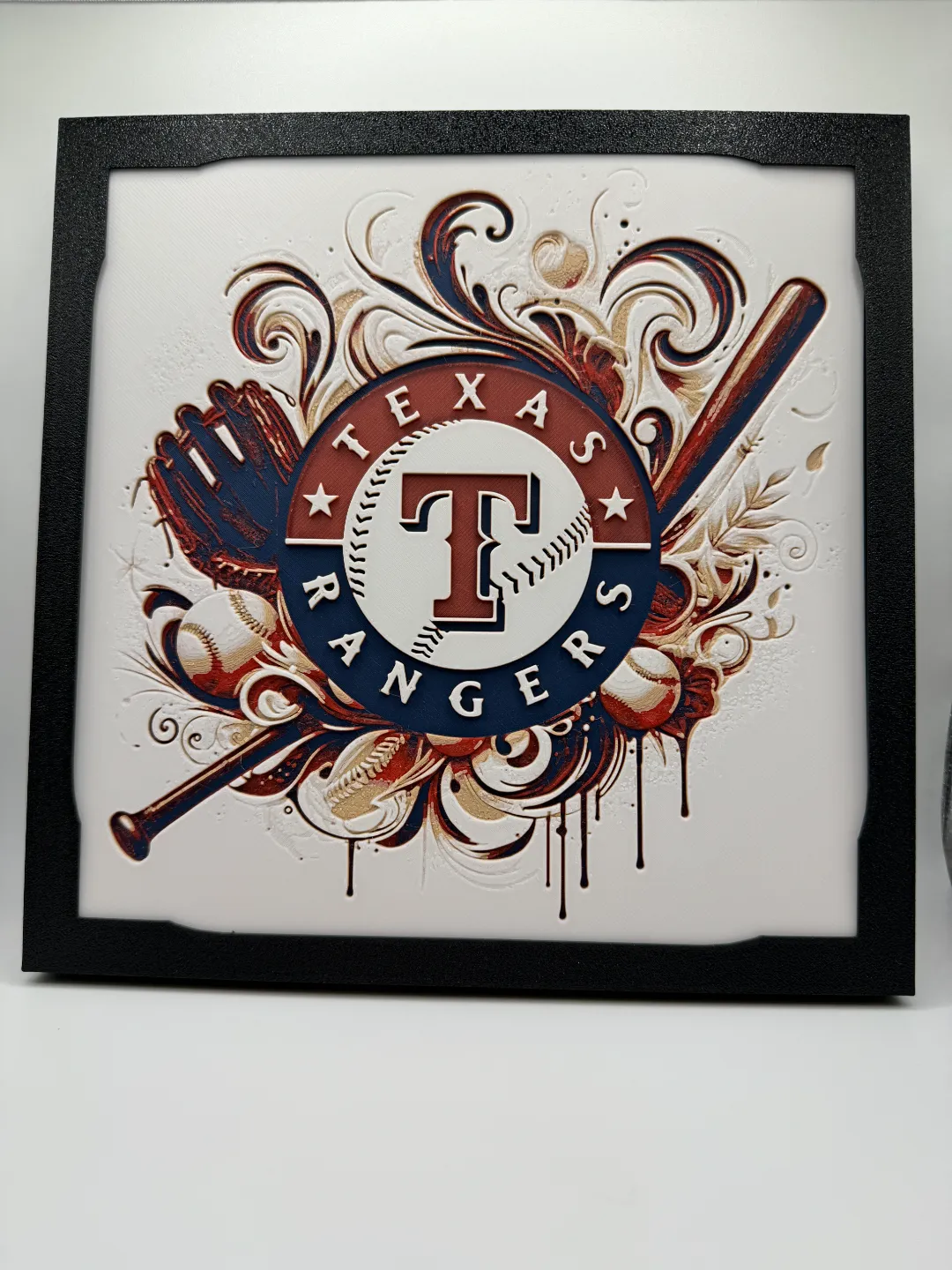 Texas Rangers - MLB Hueforge With Frame