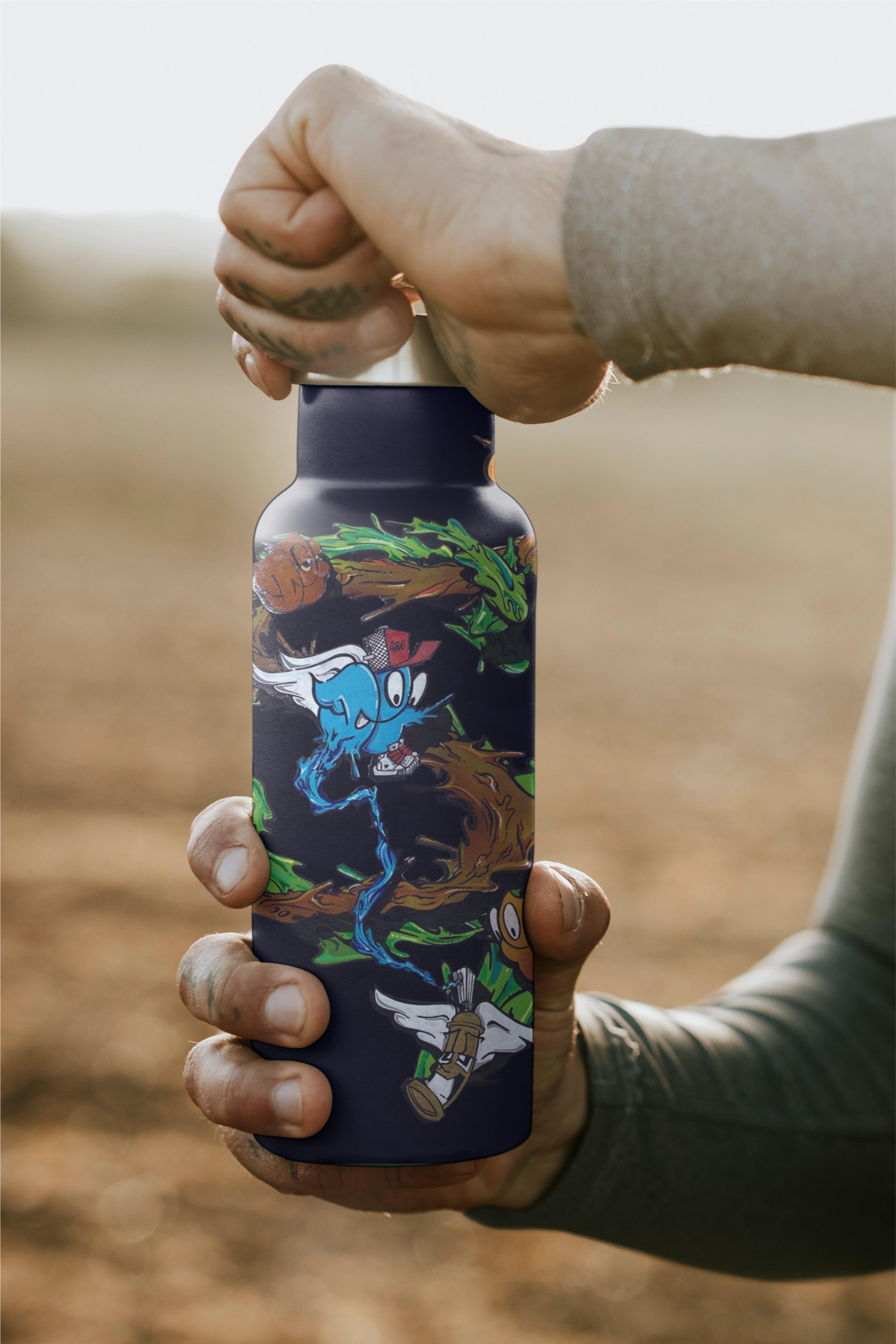 Cartoon Illustrated Water Bottle