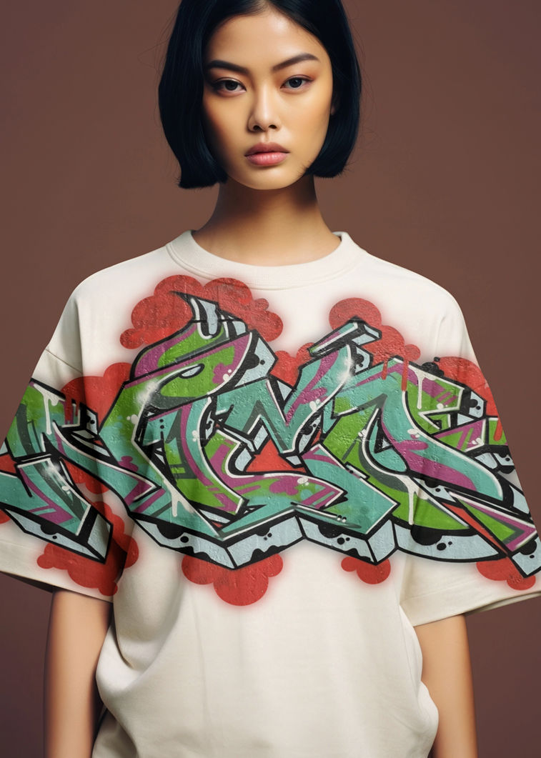 Graffiti Print Oversized T-Shirt