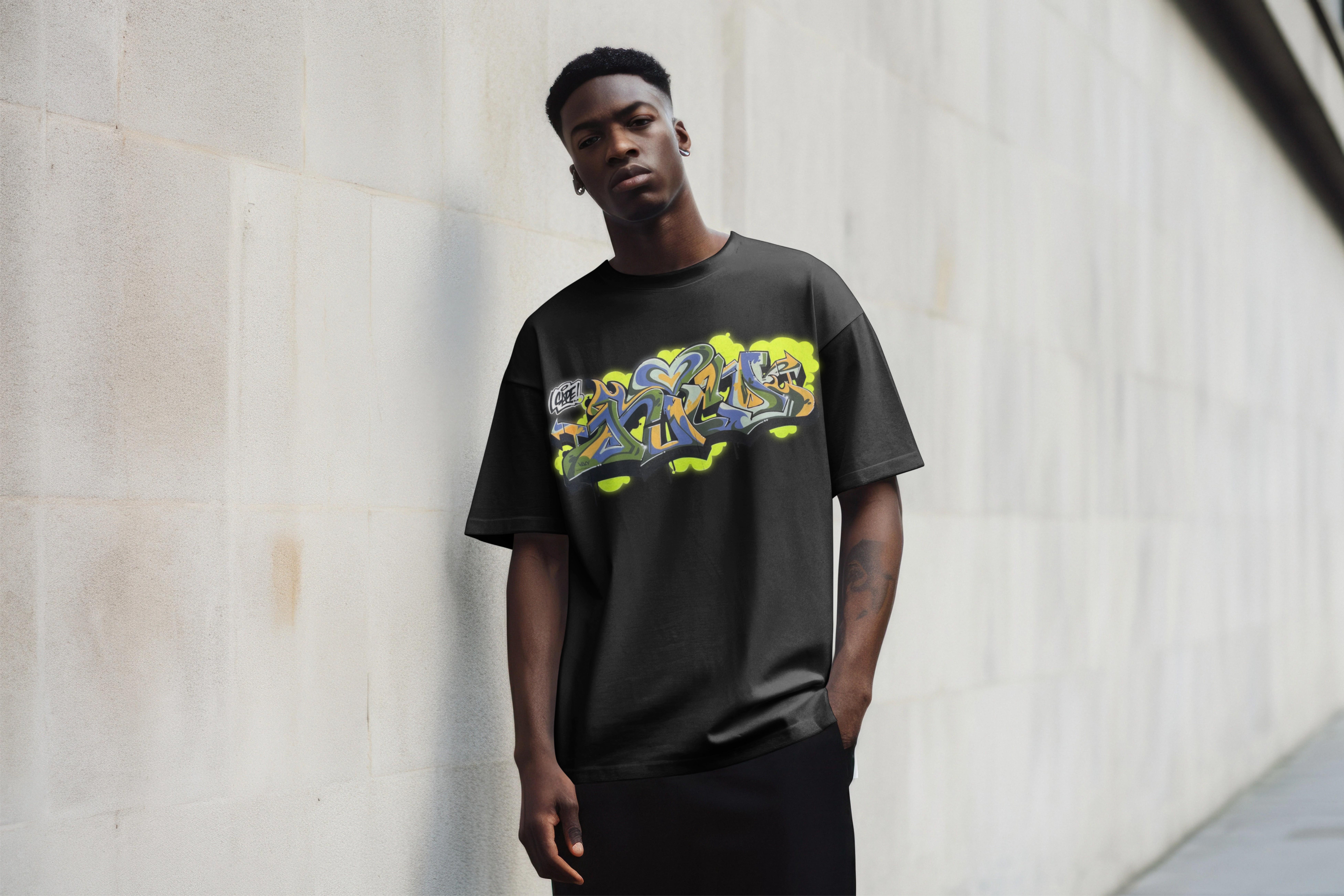 Black Graffiti Graphic T-Shirt