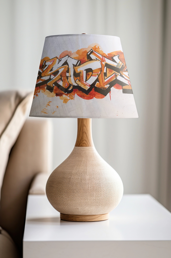 Modern Table Lamp with Graffiti Shade